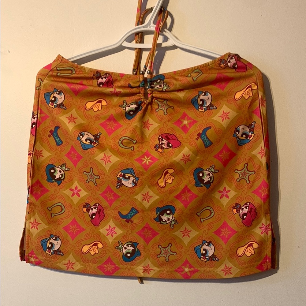 Gold and pink Country PowerPuff Girl Halter Top